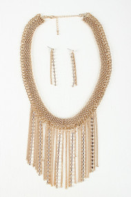 Center Rhinestone Drape Necklace