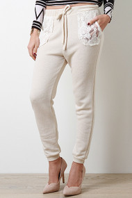 Semi Sheer Lace Pocket Pants