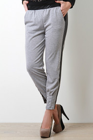 Side Leatherette Panel Pants