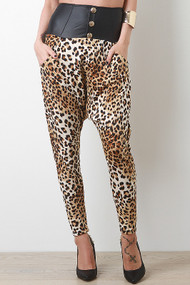 Leopard Harem Pants