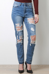 Unstitched Distress Denim