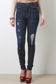 Deep Distressed Jeans