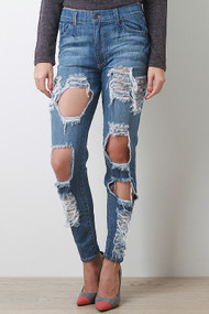 Open Distressed Jeans