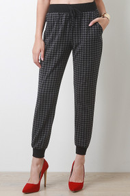 Houndstooth Drawstring Pants