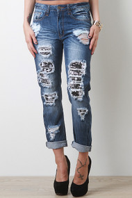 Landmark Distressed Denim Boyfriend Jeans