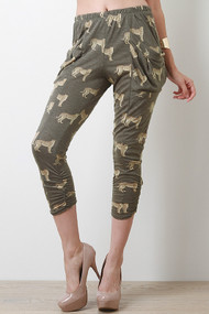 Cheetah Draped Pants