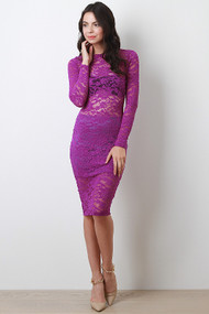 Semi Sheer Floral Dress
