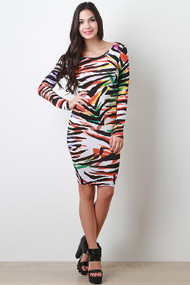 Zebra Long Sleeve Dress