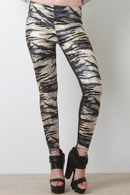 Animal Print Faux Fur Leggings