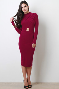 Solid Peep Cutout Dress
