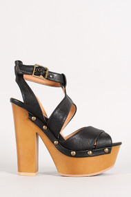 Qupid Insight-01 Buckle Strap Open Toe Heel
