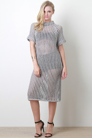 Rib Knit Sweater Midi Dress