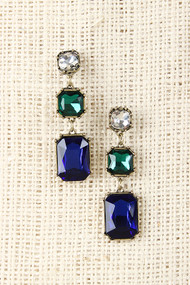 Triple Scale Gemstone Earrings