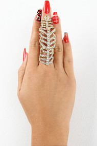 Skeletal Rhinestone Ring