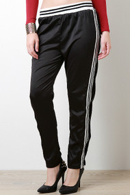 Solid Striped Pants