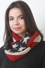 Patriotic Print Infinity Scarf