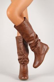 Slouchy Flat Knee High Boot