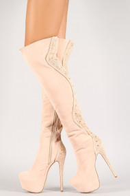 Studded Thigh High Platform Boot