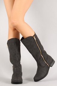 Qupid Turner-17 Distress Nubuck Knee High Boot