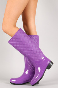 Jelly Quilted Knee High Rain Boot