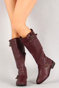 Buckle Riding Knee High Boot