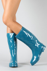 Quilted Knee High Rain Boot