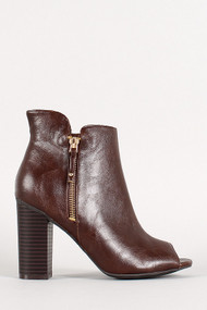 Bamboo Abbatha-13x Zip Peep Toe Ankle Bootie