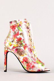 Metallic Multicolor Lace Up Bootie