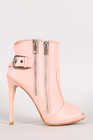 Dollhouse Spy Zip Peep Toe Ankle Bootie