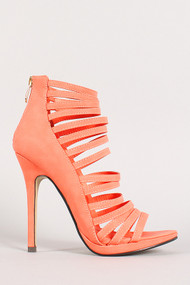 Liliana Maxim-6 Strappy Caged Open Toe Bootie
