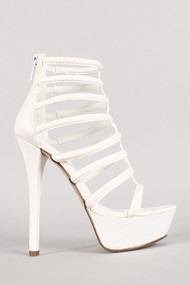 Breckelle Lina-13 Snake Open Toe Platform Heel