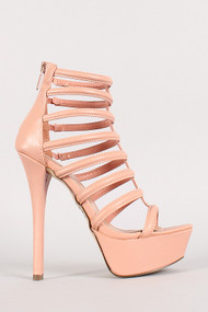 Breckelle Lina-13 Strappy Open Toe Platform Heel