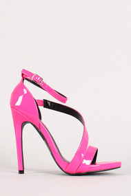 Neon Buckled Open Toe Heel