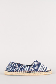 Tribal Linen Espadrille Skimmer Loafer Flat