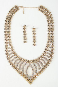 V Curve Rhinestone Necklace