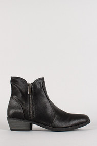 Pony Leatherette Zip Up Bootie