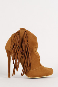 Fringe Almond Toe Ankle Booties