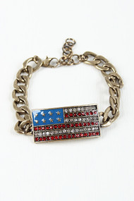 American Flag Rhinestone Bracelet