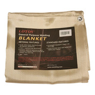 Welding Blanket 4’ x 6’ Fiberglass Heat Treated Gold with Grommets Resists 1000°F