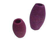 The two sizes of Oval Wood Beads shown together