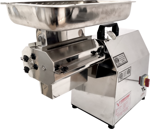 American Eagle Food Machinery Stainless Steel, 1.5HP Commercial Electric High Volume Meat Cutter Kit, AE-GMC22N