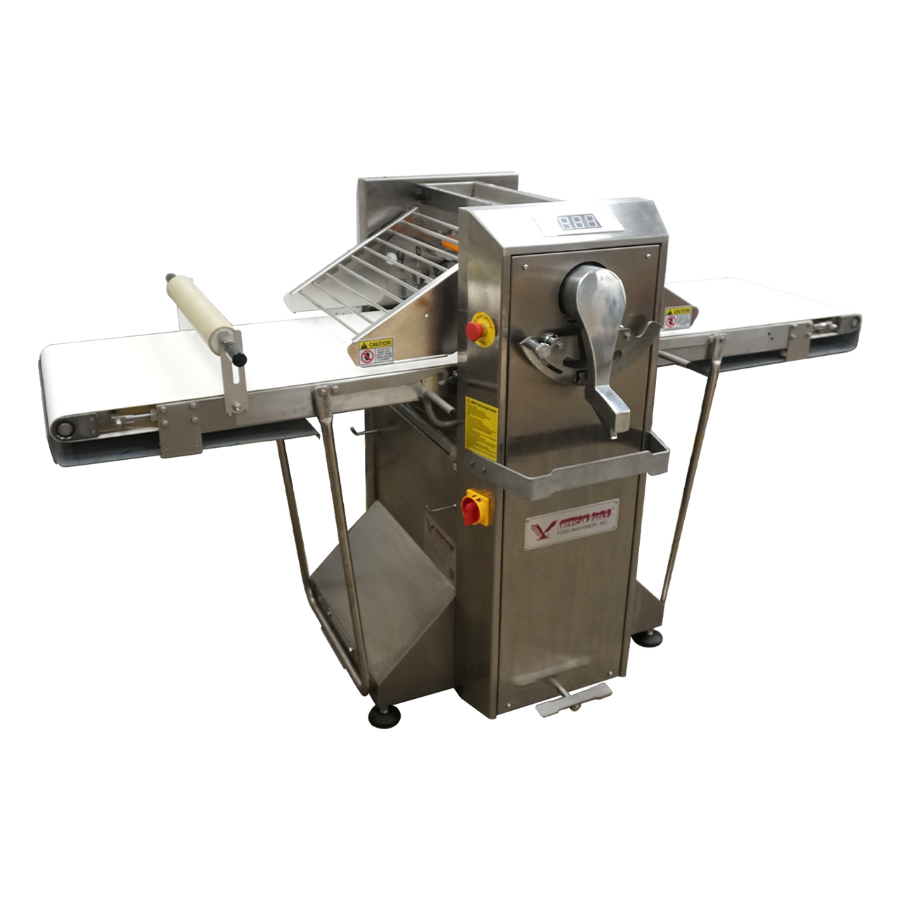 AE-DS520B-SS Premium Series All Stainless Steel Dough Sheeter Floor Type  w/Removable Tables w/ Digital Gauge 19.75 W x 82L, 220V/1Ph