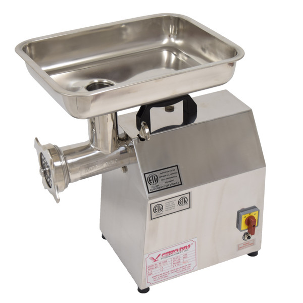 American Eagle Food Machinery #22 Commercial Meat Grinder, 1.5HP, Stainless Steel, AE-G22N