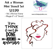 Ask a Woman Stenciled Card Set