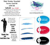 Paint Strokes Stenciled Service Card Kit with ink