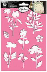 3D Flowers Adhesive Silicone Stencil by Aladine 8.3" x 5.8"