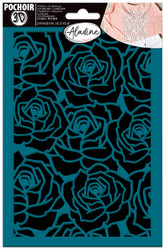 3D Roses Adhesive Silicone Stencil by Aladine 8.3" x 5.8"