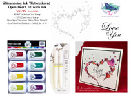 Shimmering Ink Watercolored Open Heart Kit with Ink