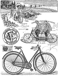 P017 Vintage Bicycle Collage