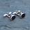 Hand crafted 925 silver T-bar cufflinks with natural oval black stones 